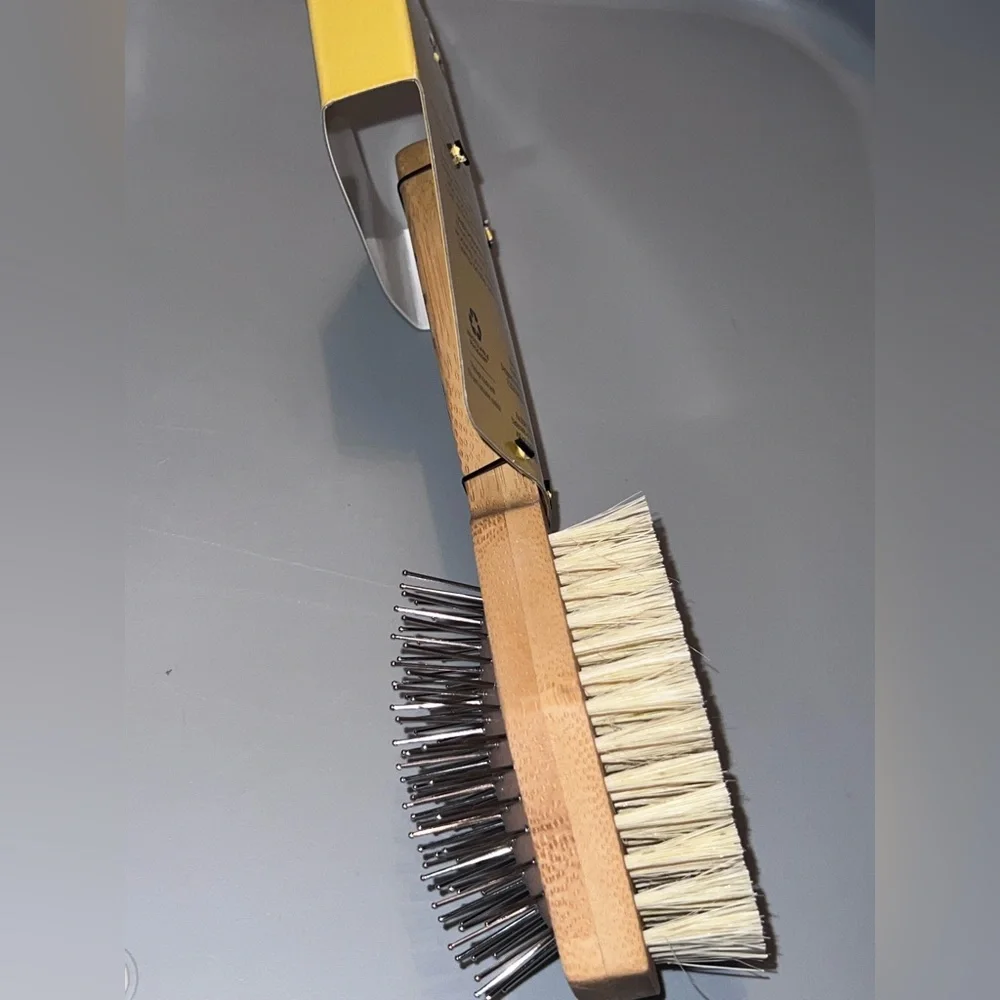 Burt's Bees Double-Sided Pin Bristle & Hemp Hair Brush Natural pet dog cat NEW